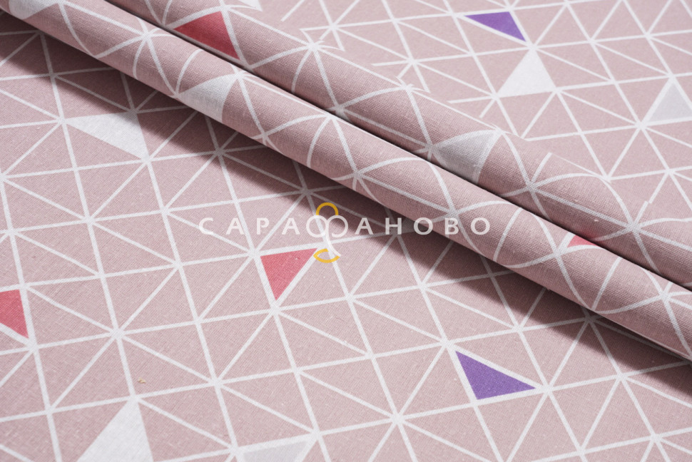 Ткань бязь 150 см 105 г/м2 рис. 122в1/10 Треугольники