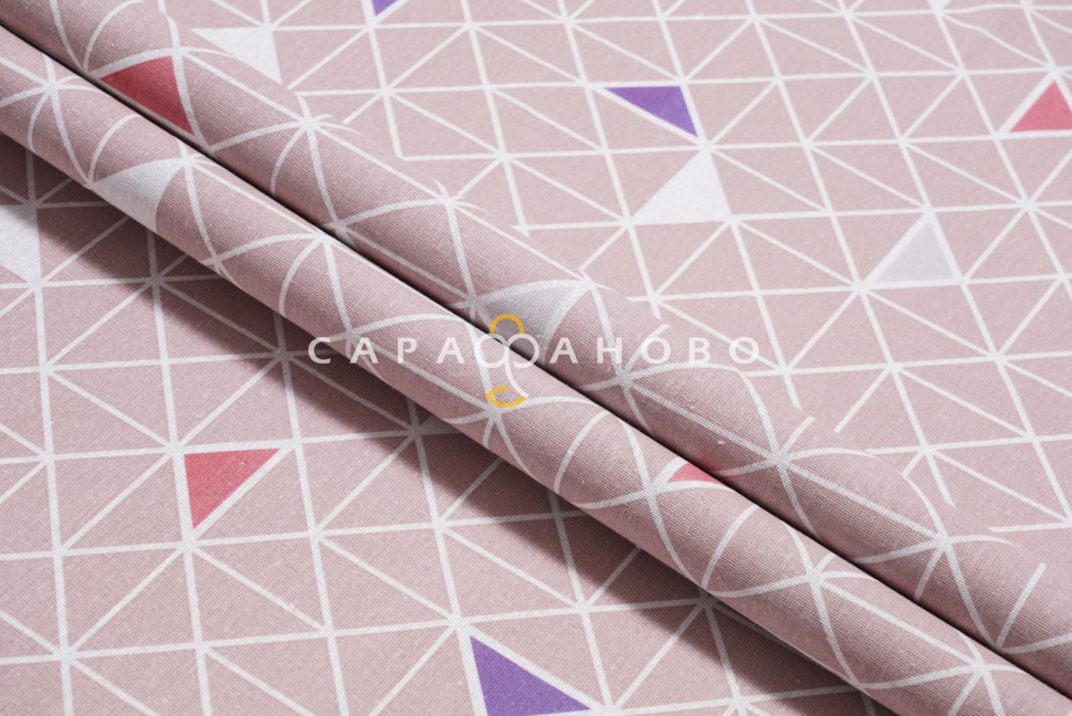Ткань бязь 150 см 105 г/м2 рис. 122в1/10 Треугольники