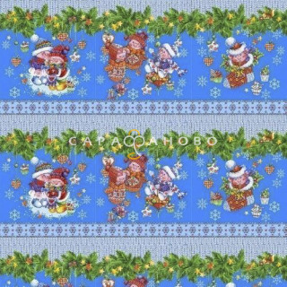 Ткань Полотно Вафельное 150 "Хоровод" рис 11131-1