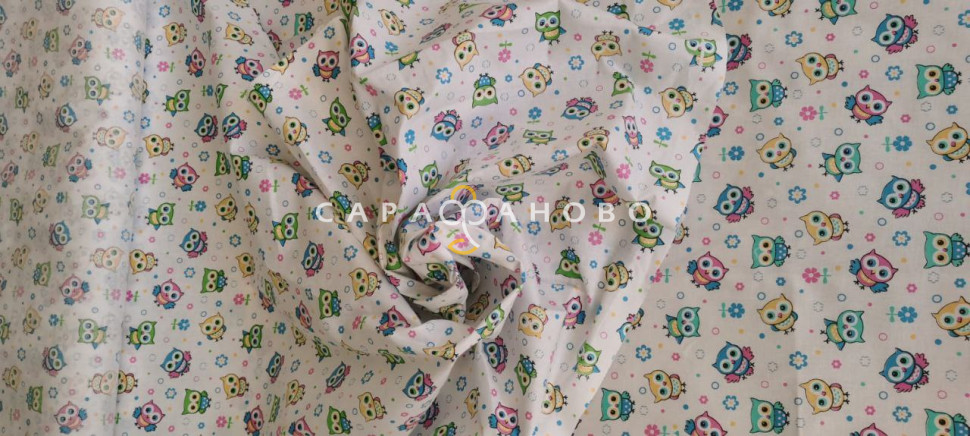 Ткань Бязь 150 см 120 гр Совы 1 1