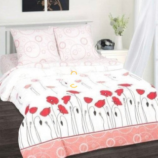 Ткань поплин 220 см "Маковое поле" рис 11358-1