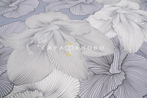 Ткань Бязь 150 см 140 гр рис Богема вид 8 серый