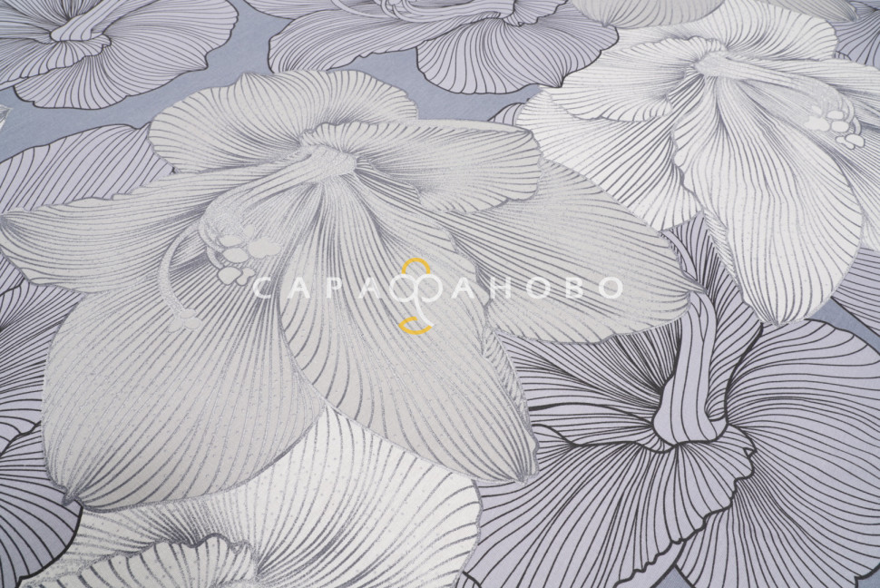 Ткань Бязь 150 см 140 гр рис Богема вид 8 серый