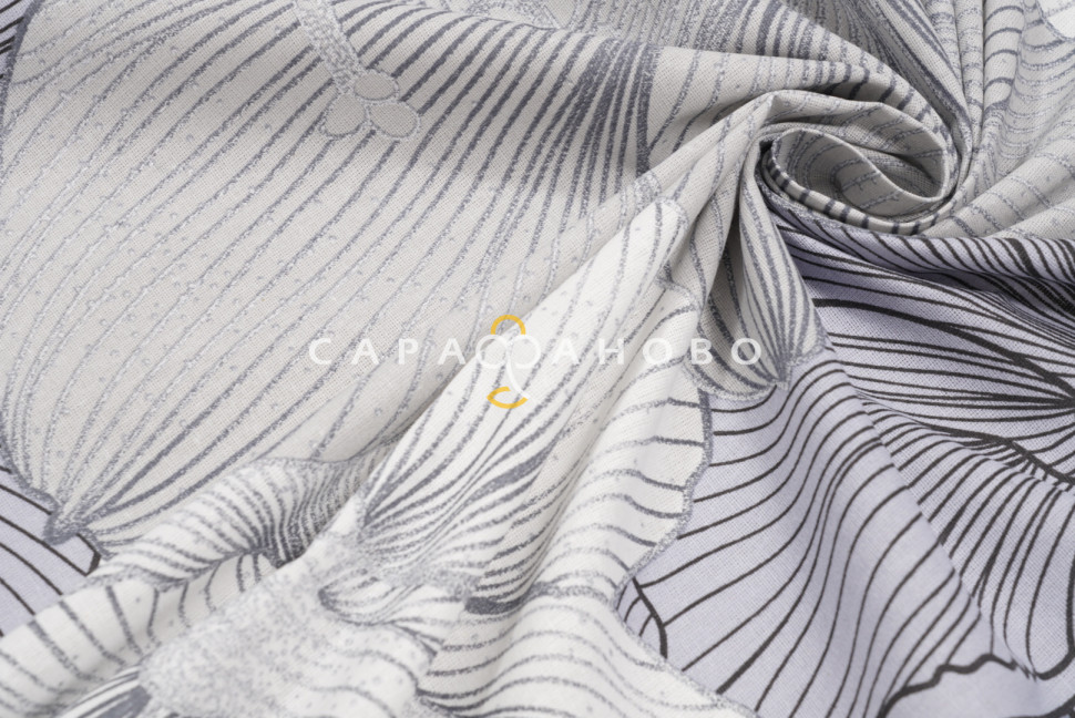 Ткань Бязь 150 см 140 гр рис Богема вид 8 серый