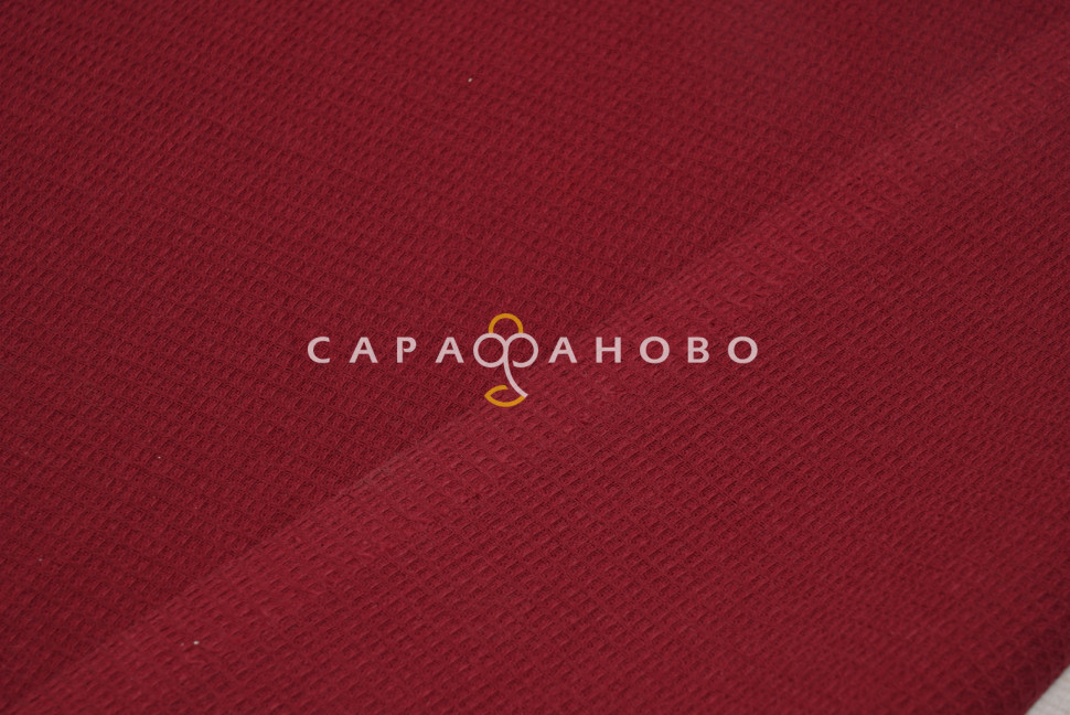 Ткань Полотно вафельное 150 см 200 гр (3х5) гл/кр №036 Бордо