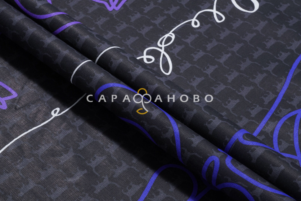 Ткань Бязь 220 см рис. 12504-1 Кошачий бомонд (основа)