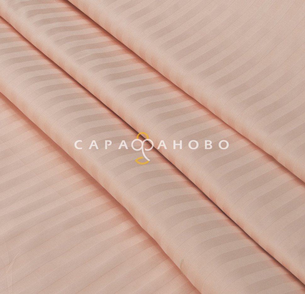 Ткань Страйп-сатин 240 см 1-1 Персик 40*40