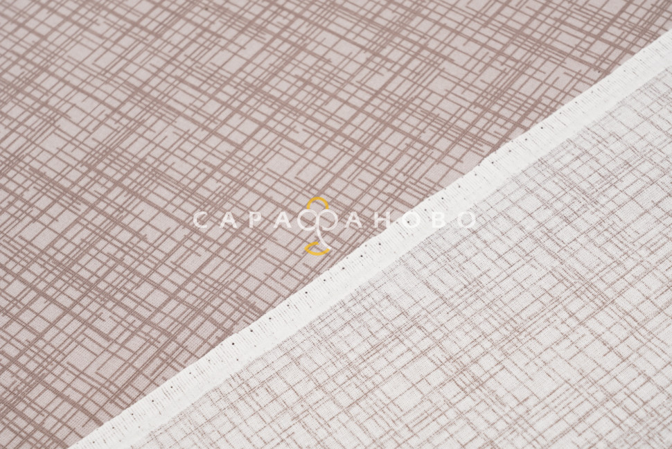 Ткань Бязь 150 см 120 гр рис Контур вид 1/1 бежевый 1