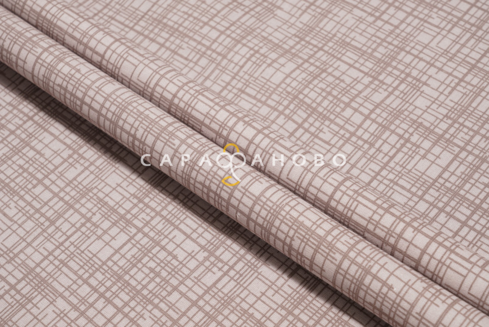 Ткань Бязь 150 см 120 гр рис Контур вид 1/1 бежевый 1