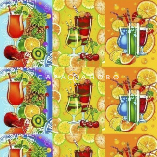 Ткань Полотно Вафельное 150 "Коктейль" рис 10009-1