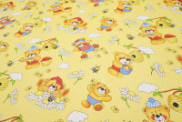 Ткань Бязь 150 см 120 гр рис 5043-4 Медовый мишка желтый, миниатюра 3