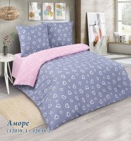 Ткань бязь 220 см "Аморе" рис 12038 вид 1 розовый, миниатюра 1