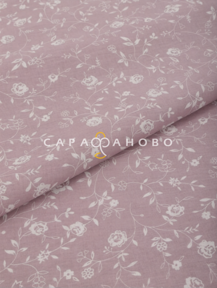 Ткань Бязь 150 см 120 гр рис 29461-3 плетистая роза пудра