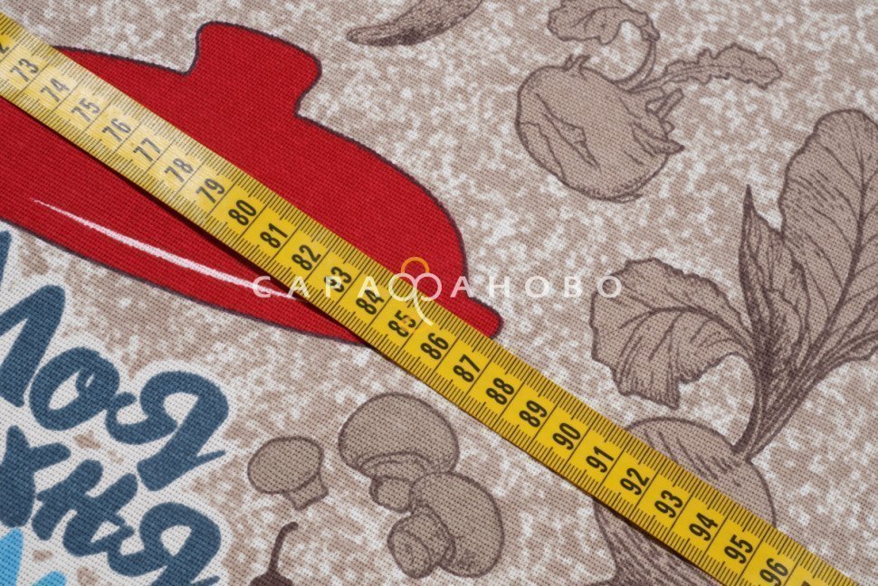 Ткань Рогожка 150 см рис. 12183-1 Правила кухни