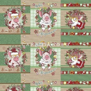 Ткань Полотно Вафельное 150 "Пятачок" рис 11120-1