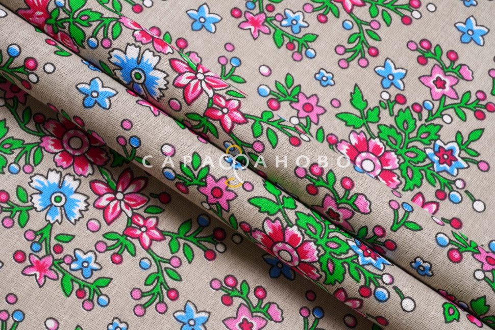 Ткань Бязь 150 см Плательная Коллекция рис 10202 вид 3