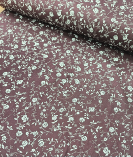 Ткань Бязь 150 см 120 гр рис 29461-7 плетистая роза черника 