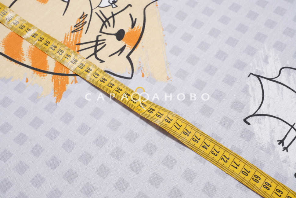 Ткань Бязь 220 см 120 гр рис Котовасия 13049-1 (основа)