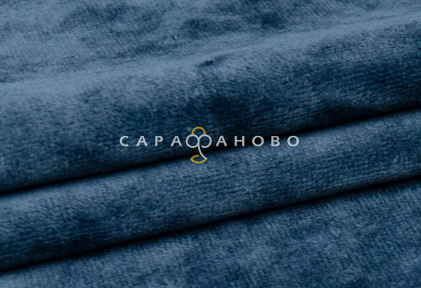 Велюр 100% полиэстер 255 см 220 гр рис (19-4118) Синий деним