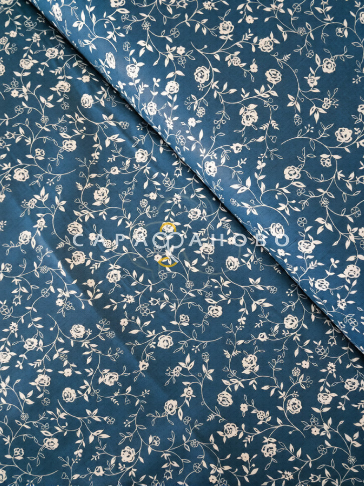 Ткань Бязь 150 см 120 гр рис 29461-8 плетистая роза океанический