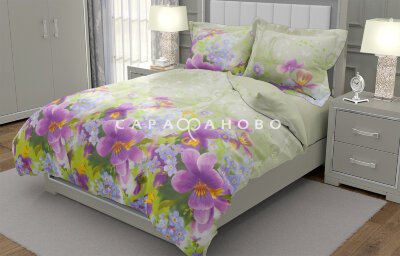 Ткань Бязь Премиум 220 см "Нежные цветы" рис 6324 вид 1