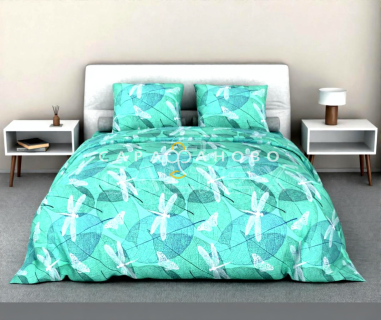 Ткань Бязь 150 см 140 гр рис Стрекозы вид 3/2