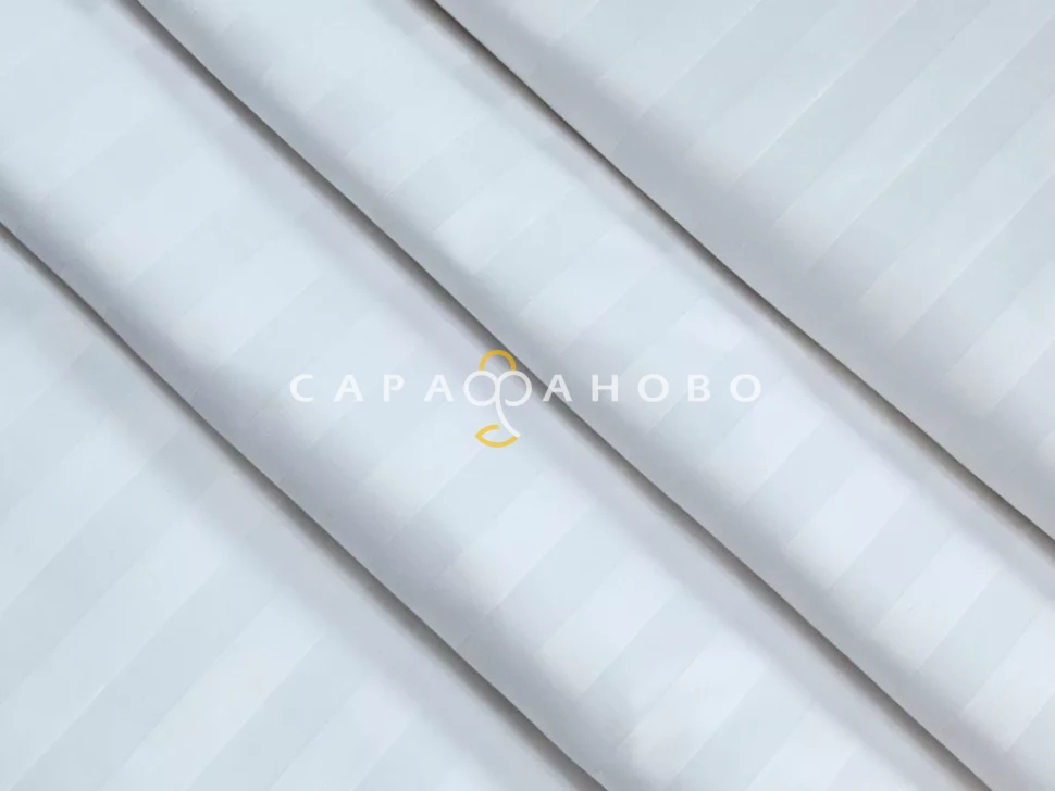 Ткань Страйп-сатин 240 см 130 гр 2-2 отбеленный