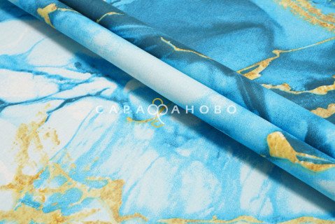 Ткань Бязь 150 см 140 гр рис Мрамор вид 4/1 бирюзовый