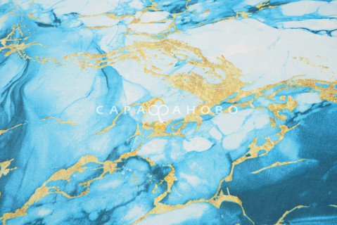 Ткань Бязь 150 см 140 гр рис Мрамор вид 4/1 бирюзовый