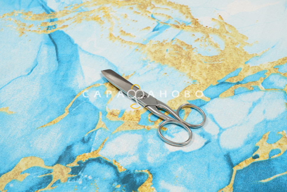 Ткань Бязь 150 см 140 гр рис Мрамор вид 4/1 бирюзовый