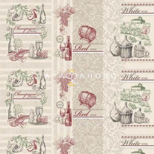 Ткань Рогожка 150 см рис. 11229-1 Сомелье