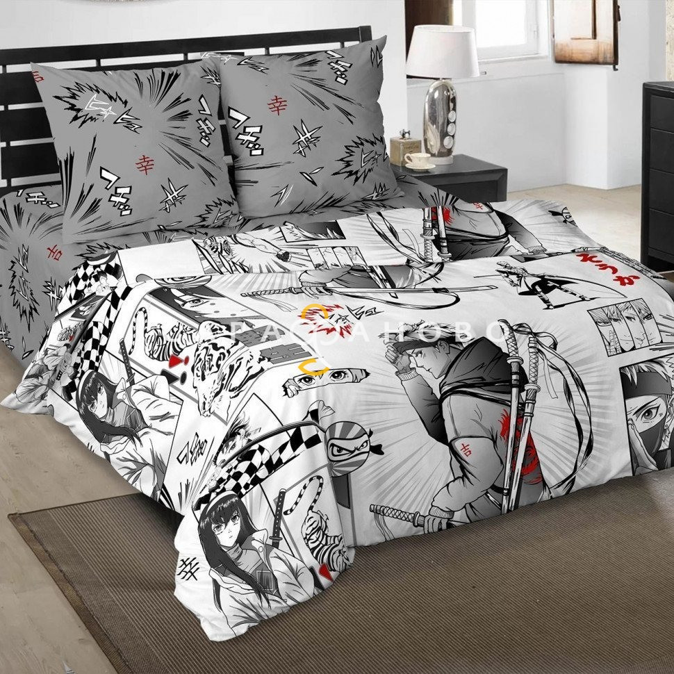 Ткань Поплин 150 см рис. 12627-1 Самурай (компаньон)