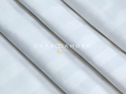 Ткань Страйп-сатин 240 см 130 гр 3-3 отбеленный