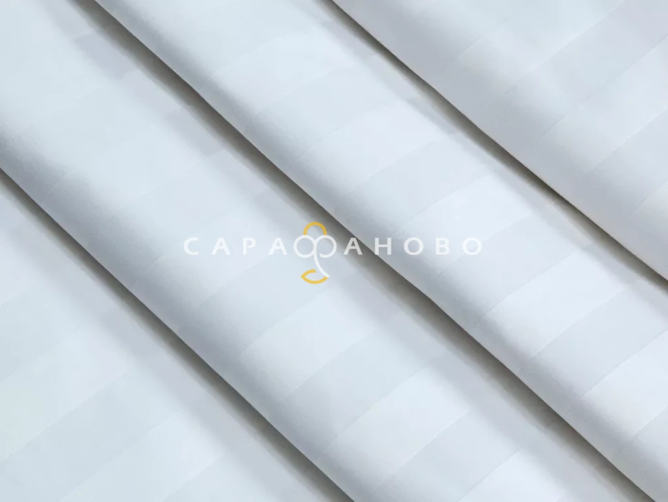 Ткань Страйп-сатин 240 см 130 гр 3-3 отбеленный