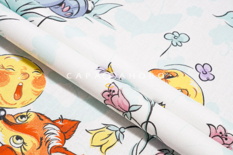 Ткань Бязь 150 см 120 гр рис Колобок вид 1 (основа)