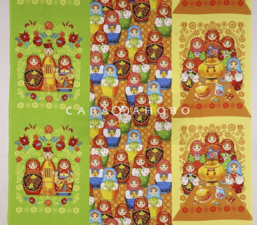 Ткань полотенечная 150 см рис. 11562 Матрешки