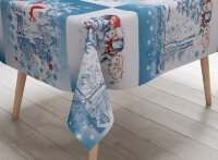 Ткань Рогожка 150 см рис. 12223-1 Синий иней, миниатюра 1