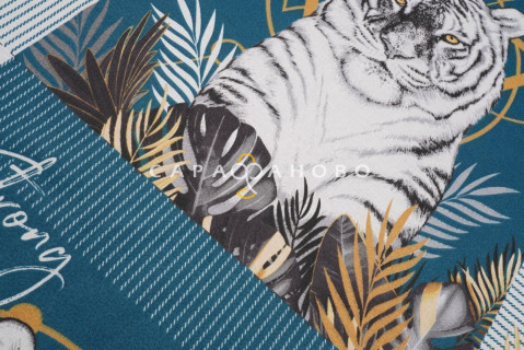Ткань рогожка 150 см рис Белый тигр (3091-1) На отрез