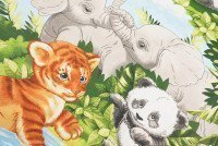 Ткань Бязь 150 см Премиум Детская коллекция «Сафари» рис 4620 вид 1, миниатюра 3