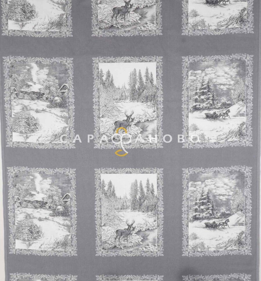 Ткань Рогожка 150 см рис. 11472-1 Сочельник