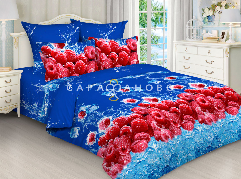 Ткань Бязь 220 см 120 гр рис 3026/1 Малина