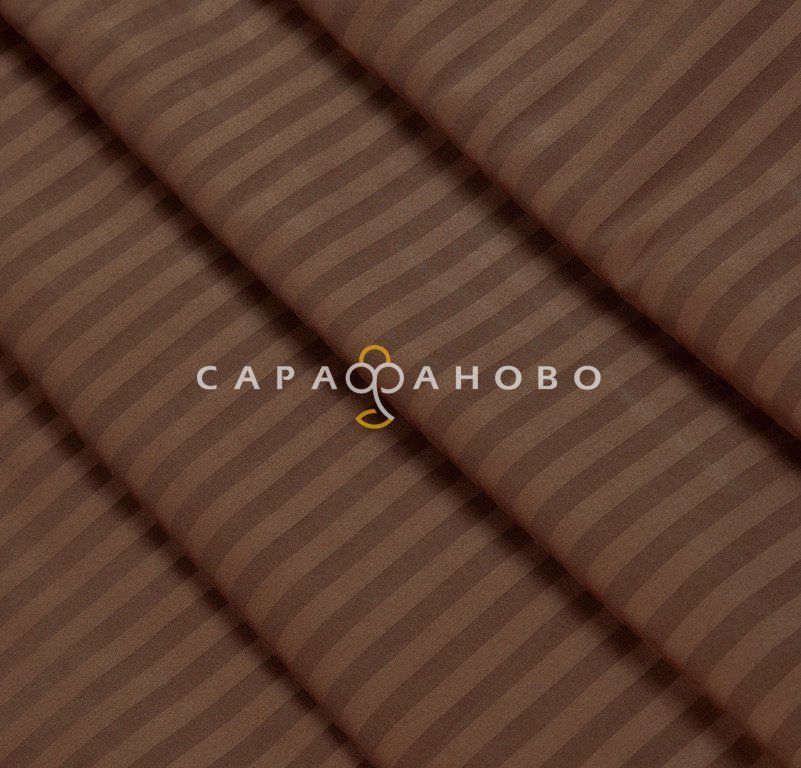 Ткань Страйп-сатин 240 см 1-1 Шоколад
