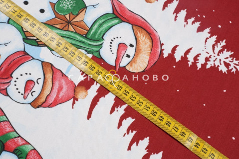 Ткань Дорожка набивная 50 см "Снеговики" рис 29110 вид 1