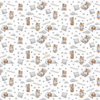 Ткань Поплин Детский 150 см рис. 13439 сонный мишка