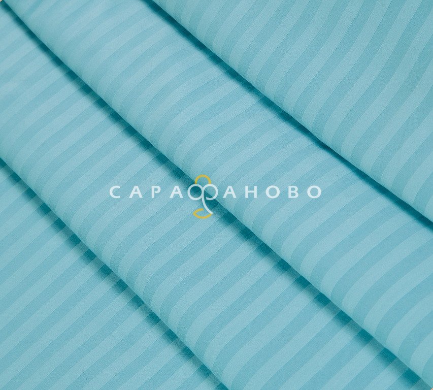 Ткань Страйп-сатин 240 см 1-1 Голубой
