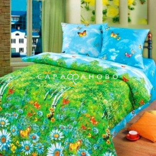 Ткань Бязь 220 см "Березовая роща" рис  3808-1