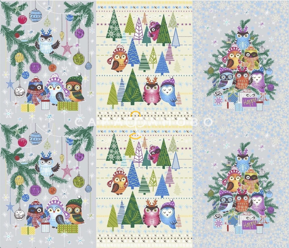 Ткань полотенечная 150 см рис Совята 11494/1