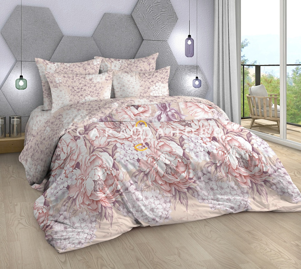 Ткань Поплин 220 см рис. Флора 13487/1