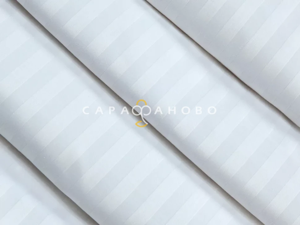Ткань Страйп-сатин 240 см 145 гр 1-1 отбеленный