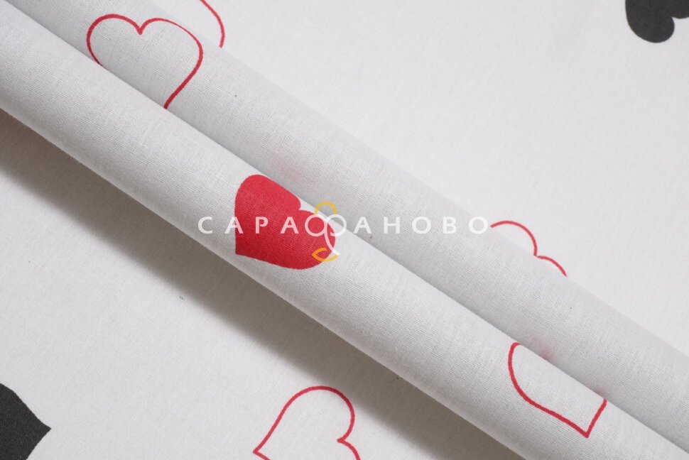 Ткань Перкаль 220 см 115 гр рис Love is вид 1 (основа)